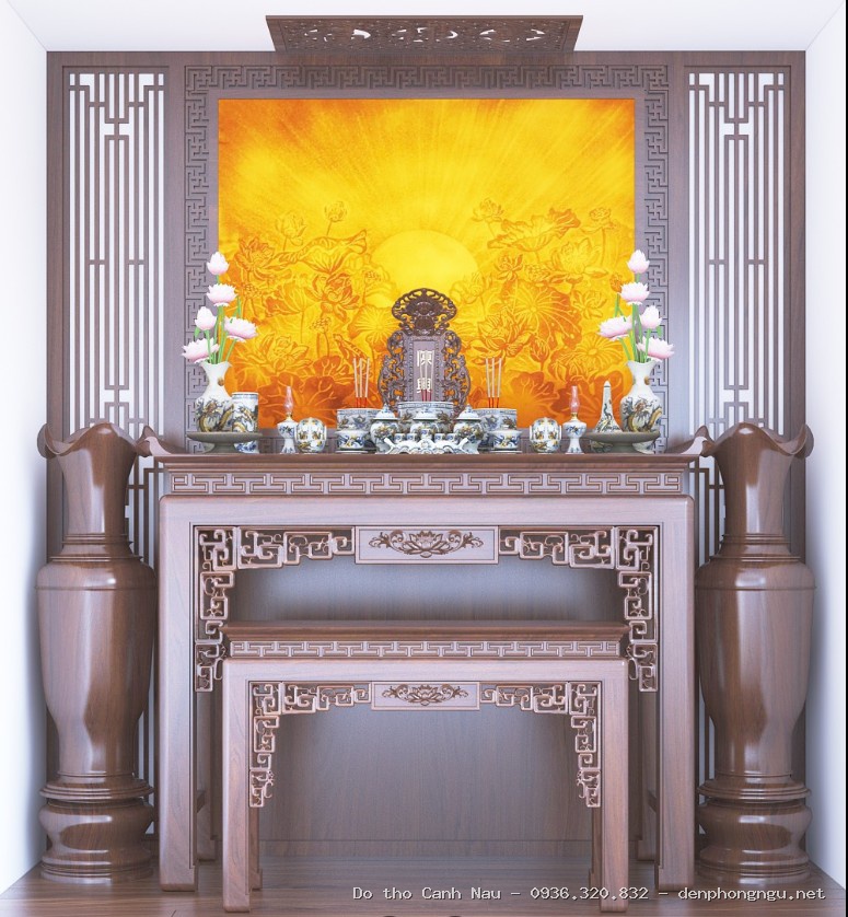 Bàn thờ 3 tầng gỗ tràm 154cm-GT014 tại Hà Đông Ba Đình