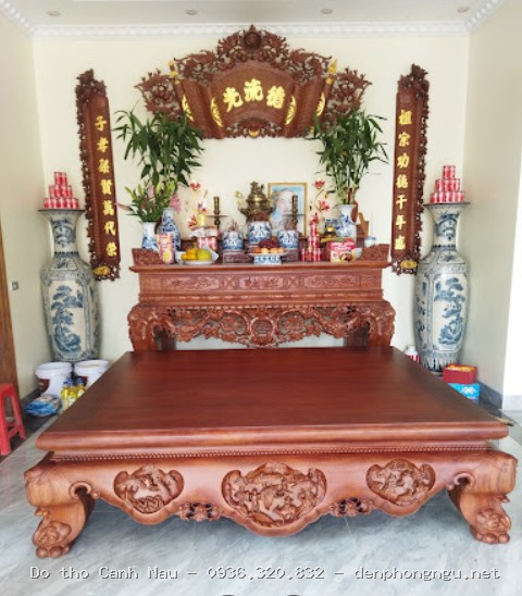 Bàn thờ đẹp đơn giản cho nhà hiện đại tại Tây Hồ - Nghệ nhân Sơn Vũ