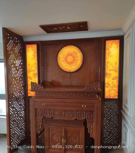 Bàn thờ phật hiện đại và bàn thờ gia tiên tại Tây Hồ Cầu Giấy