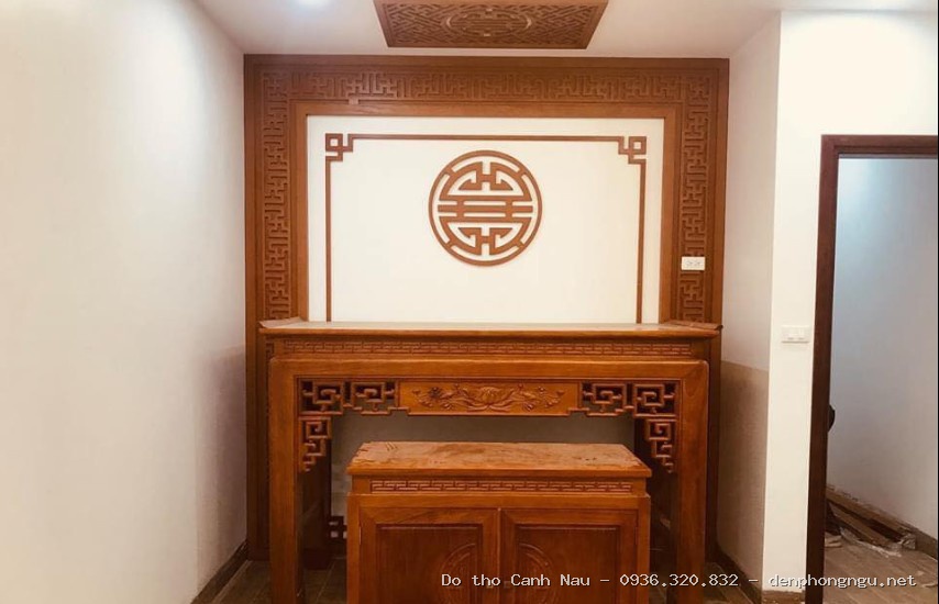 Bàn thờ phật quan âm bằng gỗ tại Đống Đa - Nghệ nhân Sơn Vũ