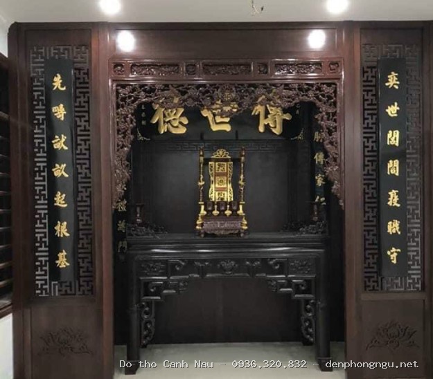 Bàn thờ phật và gia tiên đẹp gỗ Gụ tại Nam Từ Liêm - Nghệ nhân Sơn Vũ