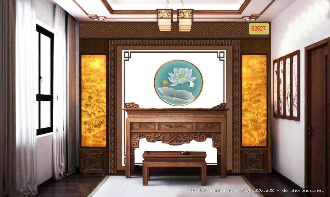 Phòng thờ đôi góc hành lang tầng thượng tại Hà Đông