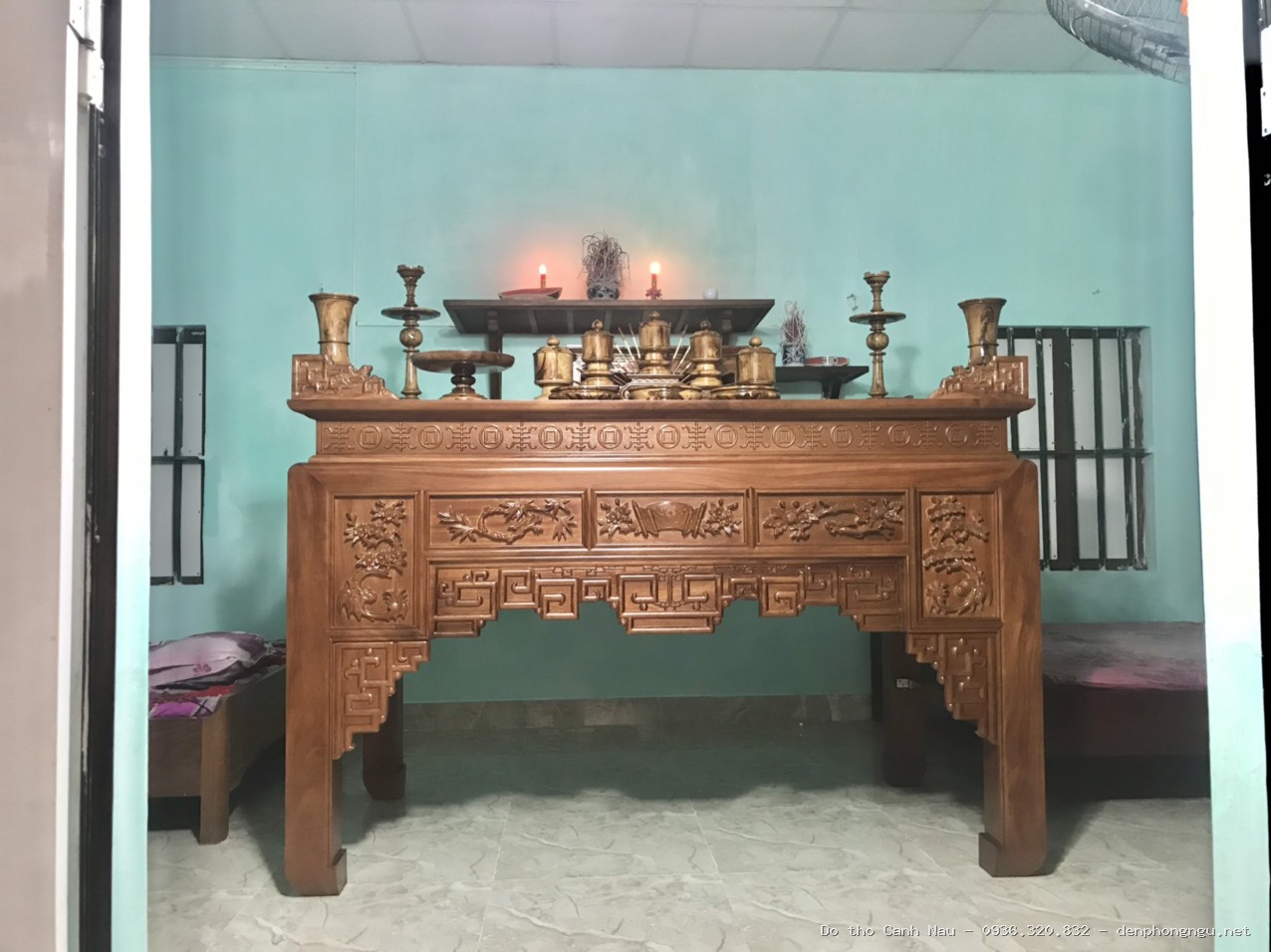 Tủ thờ Phật nhỏ gọn đơn giản tại Hà Đông