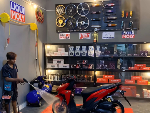 Thiết kế cửa hàng bán phụ tùng xe máy
