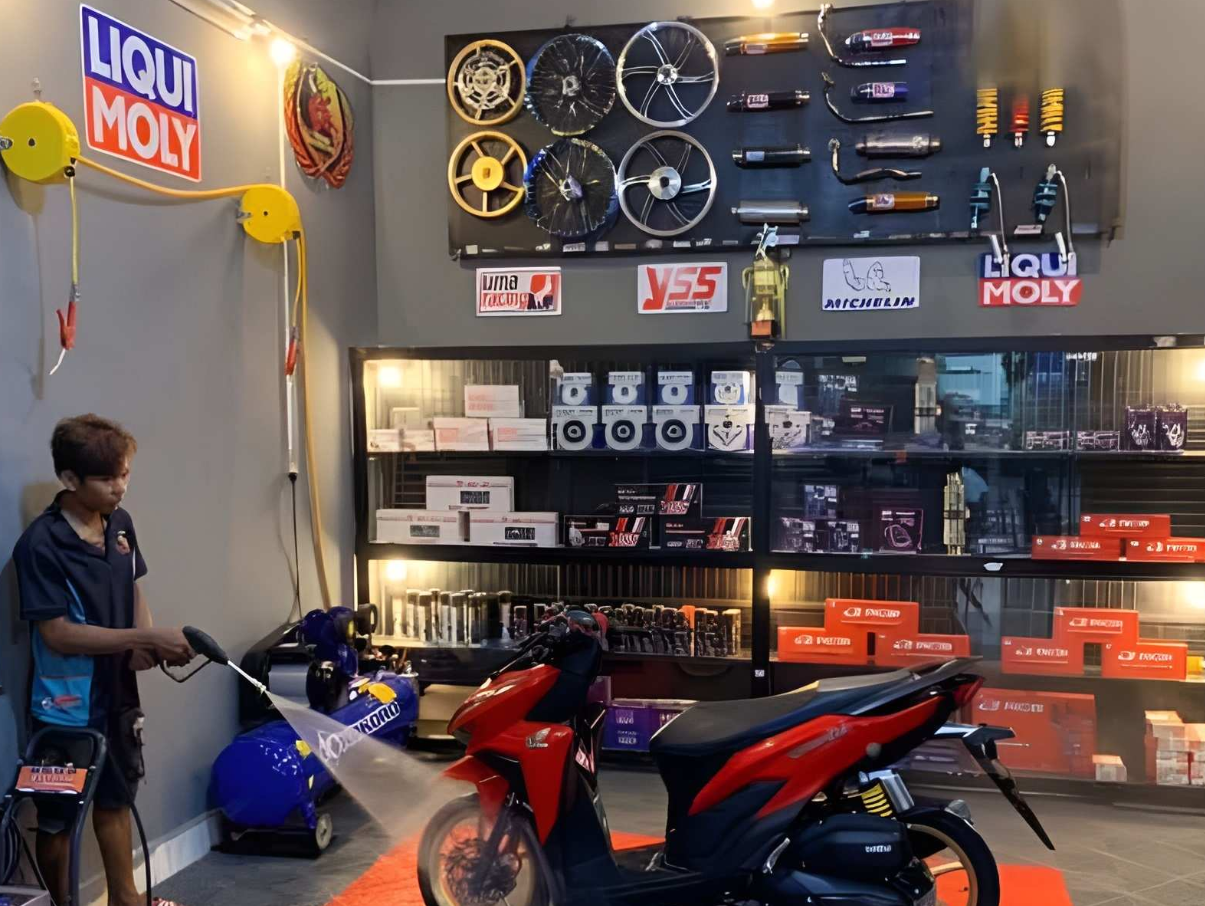 Thiết kế cửa hàng bán phụ tùng xe máy