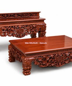 Combo nội thất phòng thờ gỗ gụ Lào gồm sập Thập Điểu Quần Mai và sập thờ Mai Điểu tại Đồ thờ Canh Nậu