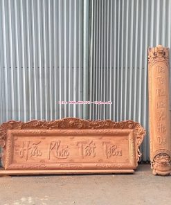Đại Tự Hữu khai tất tiên và câu đối lòng mo ôm cột kính 30