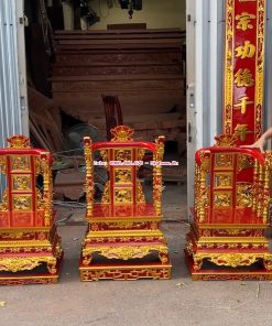 3 Mẫu Ngai Thờ Gỗ Hương Đá Sơn Son Thếp Vàng Theo Mẫu Cổ