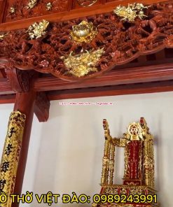 Nội Thất Từ Đường 3 Gian kết hợp cửa võng lòng mo ôm cột