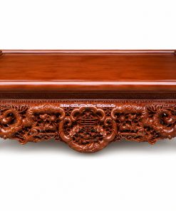 Sập Ngũ Phúc Kim Tiền gỗ gụ Lào liền khối dạ 10 phân đục thủ công tinh xảo