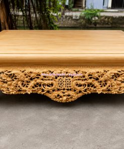 Sập thập điểu quần mai đục chạm bốn mặt gỗ gụ Lào liền khối