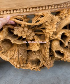 Sập Ngũ Phúc Kim Tiền Phúc Lộc Thọ Khang Ninh gỗ gụ Lào mộc thô tại xưởng