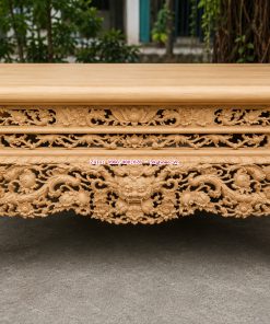 Vua sập thờ Mai Điểu gỗ gụ Lào liền khối thủ công cao cấp