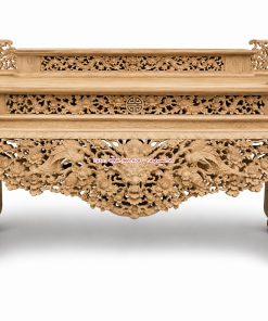 Vua sập thờ Mai Điểu Nhị Cấp gỗ gụ Lào dạ tiền 10 cm liền khối, chân vuông 26 cm giá 36 triệu đồng