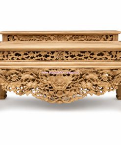Vua sập thờ Mai Điểu nhị cấp gỗ gụ Lào tự nhiên 100% dạ tiền 10 phân đục thủ công tinh xảo